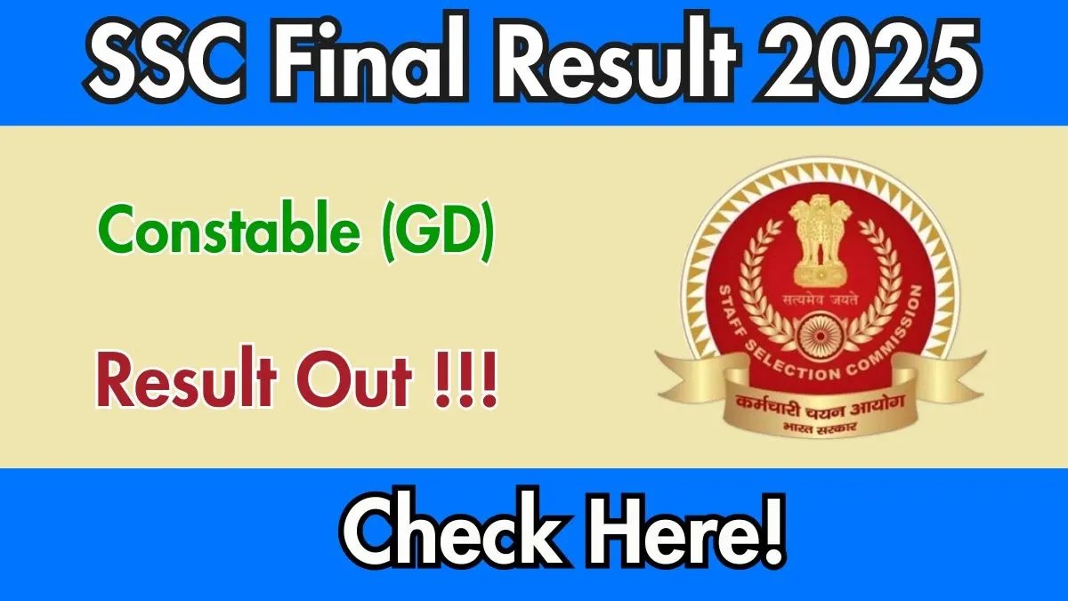 SSC GD Final Result 2025 OUT – Download Scorecard @ ssc.gov.in