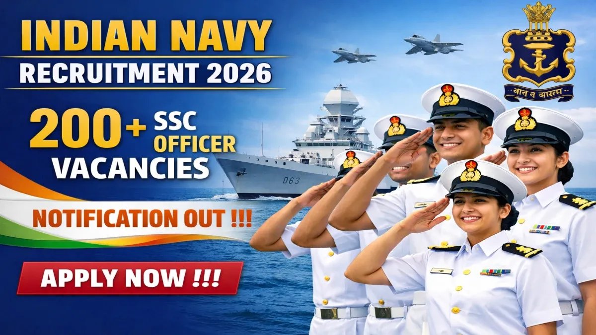 Indian Navy SSC Officer Recruitment 2026 - Apply Online for 260 Posts