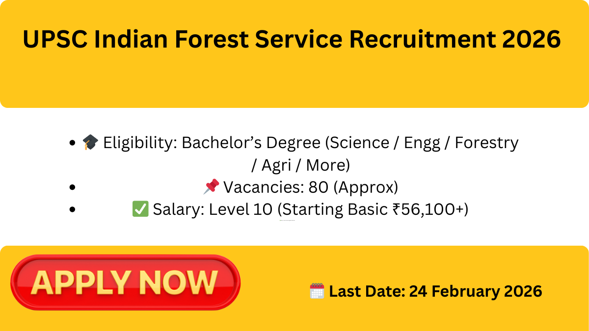 UPSC Forest Service Exam 2026 Notification – Apply Online for 80 IFoS Vacancies