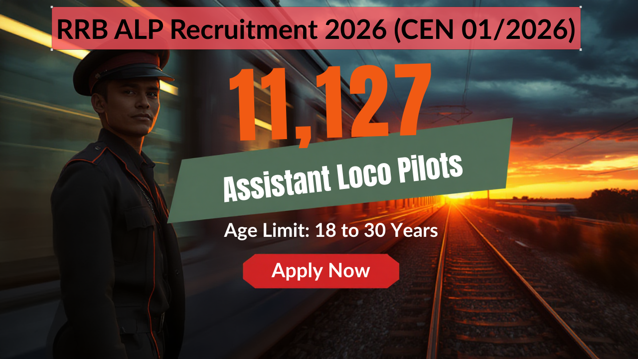 RRB ALP Recruitment 2026 (CEN 01/2026) Notification Out - Apply Online for 11,127 Posts