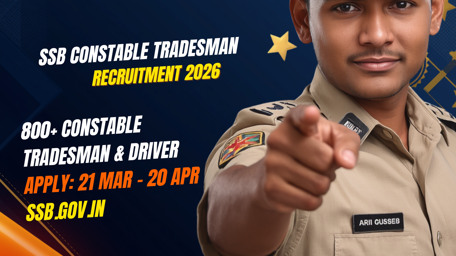 SSB Constable Tradesman Recruitment 2026 - Apply Online for 827 Posts at ssb.gov.in